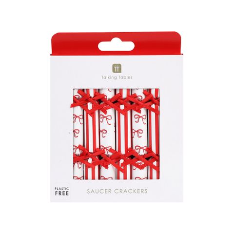 Talking Tables - Mini Saucer Crackers - 4.9 Inch - Bow - Set of 8