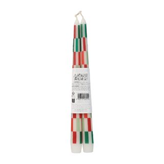 Talking Tables - Taper Dinner Candles - Pack of 2 - Red & Green Check