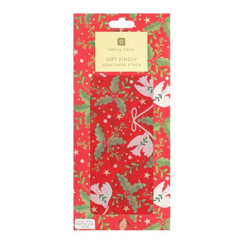 Talking Tables - Tissue Paper - 4 Sheets - Folklore - Red