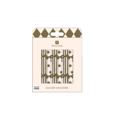 Talking Tables - Mini Saucer Crackers - 4.9 Inch - Gold - Set of 8