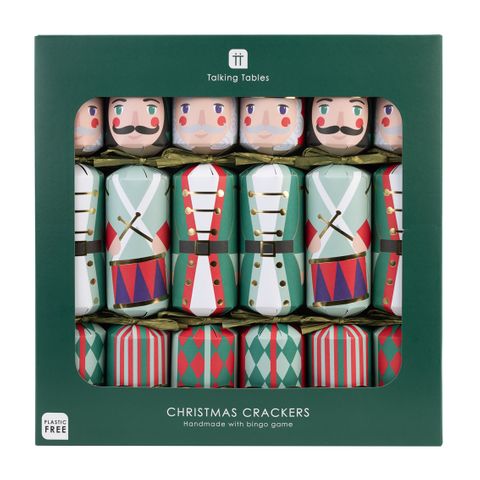 Talking Tables - Luxury Crackers - Bingo Game - 12 Inch - Nutcracker - Set of 6