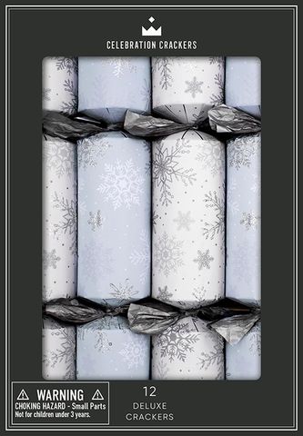 Celebration Crackers - Deluxe Crackers - 12 Inch - Icy Snowflake - Set of 12