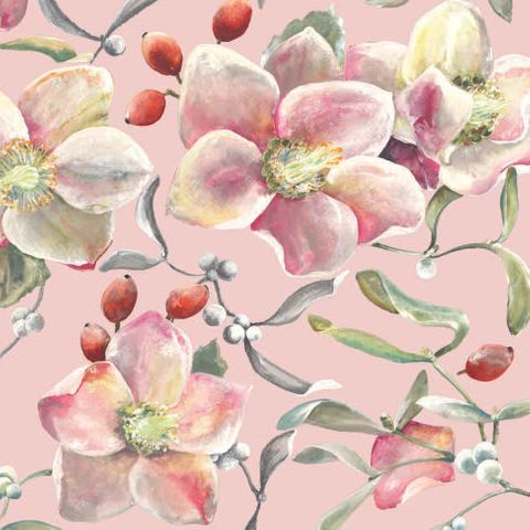 Ambiente - Paper Napkins Christmas - Pack of 20 - Luncheon Size - Festive Grace - Pink