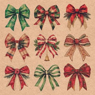 Ambiente - Paper Napkins Christmas - Pack of 20 - Luncheon Size - Recycled Merry Ribbons