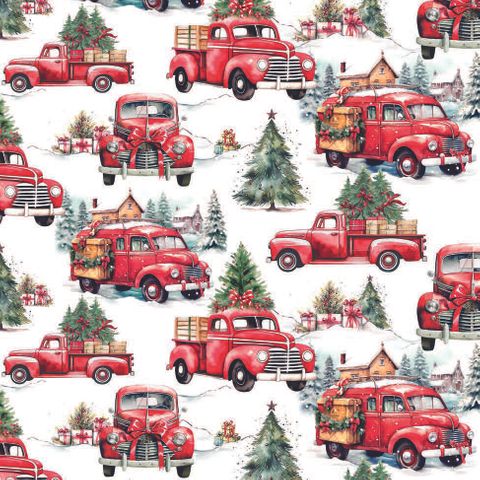 Ambiente - Paper Napkins Christmas - Pack of 20 - Luncheon Size - Truck
