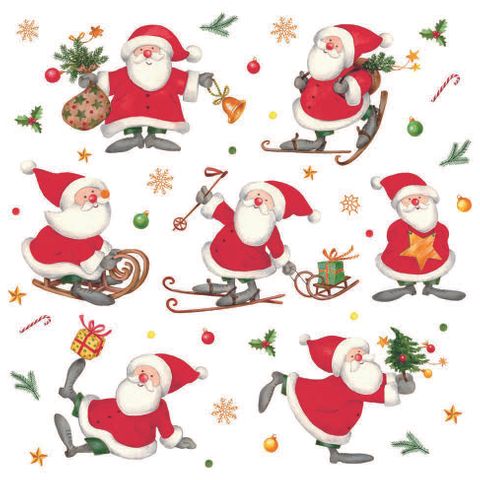 Ambiente - Paper Napkins Christmas - Pack of 20 - Luncheon Size - Sporty Santa