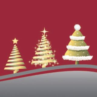 Ambiente - Paper Napkins Christmas - Pack of 20 - Luncheon Size - Three in a Row - Red