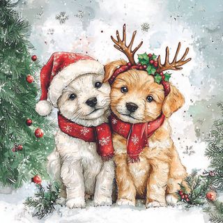 Ambiente - Paper Napkins Christmas - Pack of 20 - Luncheon Size - Cody and Buddy