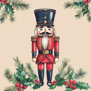 Ambiente - Paper Napkins Christmas - Pack of 20 - Luncheon Size - Wooden Nutcracker Cream