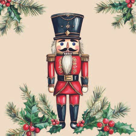 Ambiente - Paper Napkins Christmas - Pack of 20 - Luncheon Size - Wooden Nutcracker Cream