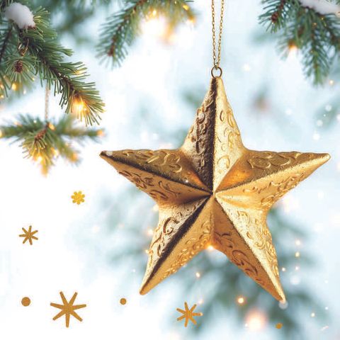 Ambiente - Paper Napkins Christmas - Pack of 20 - Luncheon Size - Sparkling Star