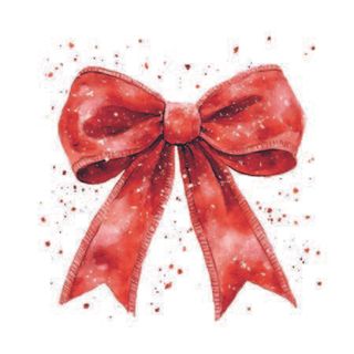 Ambiente - Paper Napkins Christmas - Pack of 20 - Luncheon Size - Fancy Bow - Red and White