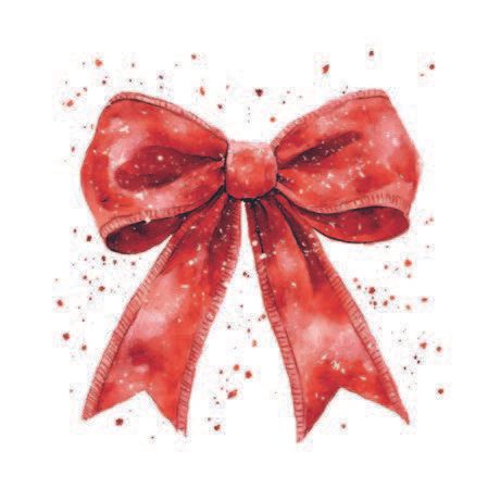 Ambiente - Paper Napkins Christmas - Pack of 20 - Luncheon Size - Fancy Bow - Red and White