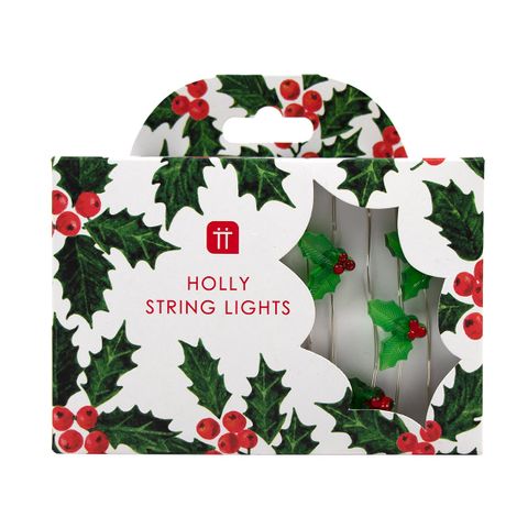 Talking Tables - Holly Leaf String Lights - 60 LEDs - Botanical Holly
