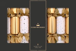 Celebration Crackers - Super Deluxe Crackers - 14 Inch - Golden Stars - Set of 8