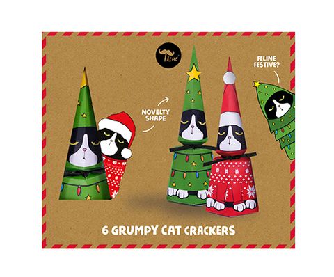 Tache - Luxury Crackers - 8.5 Inch - Grumpy Cat - Set of 6