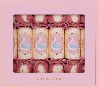 Yvonne Ellen - Luxury Crackers - 13 Inch - Pink Swan- Set of 6