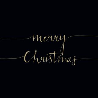 Ambiente - Paper Napkins Christmas - Pack of 20 - Luncheon Size - Christmas Note Black/Gold