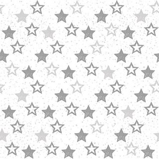 Ambiente - Paper Napkins Christmas - Pack of 20 - Luncheon Size - Stars All Over Silver