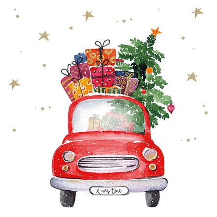 Ambiente - Paper Napkins Christmas - Pack of 20 - Luncheon Size - Gifts Truck