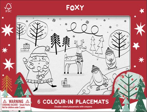 Foxy - Festive Scene Placemats - Set of 6
