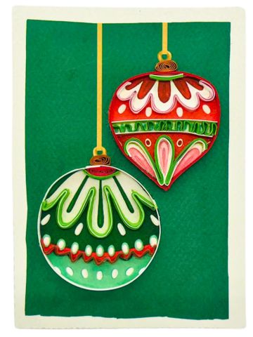 Origamo - Quilling Mini Christmas Card - Filigrana Collection - Festive Baubles