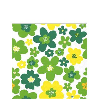 Ambiente - Paper Napkins - Pack of 20 - Cocktail Size - Flower Power - Green