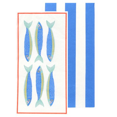Talking Tables - Paper Napkins - Long Lunch - Pack of 16 - Fish