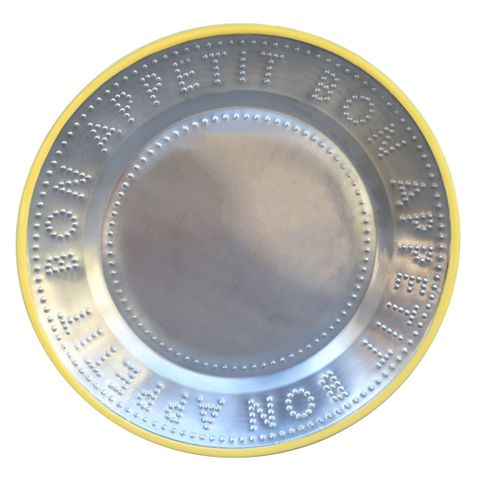 Talking Tables - Stainless Steel Plate - 25cm - Yellow