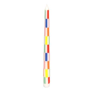 Talking Tables - Taper Dinner Candles - Pack of 2 - Multicoloured Check