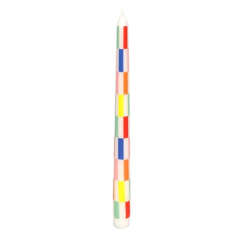 Talking Tables - Taper Dinner Candles - Pack of 2 - Multicoloured Check