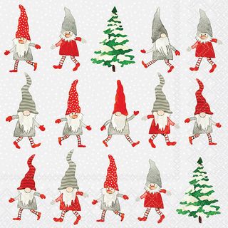 Ambiente - Paper Napkins Christmas - Pack of 20 - Luncheon Size - Dancing Gnomes