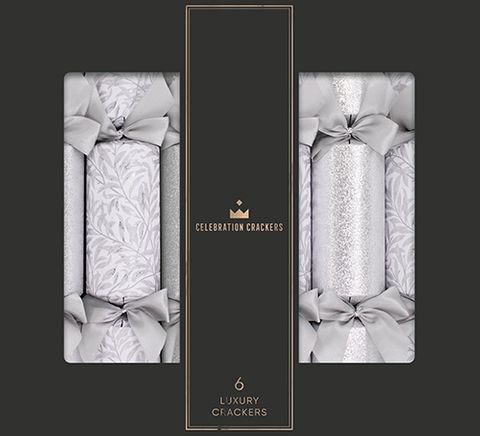 Celebration Crackers - Luxury Crackers - 13 Inch - Regency - Frosted Leaves - Set of 6