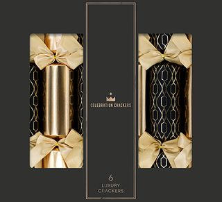 Celebration Crackers - Luxury Crackers - 13 Inch - Regency - Midnight Gold - Set of 6