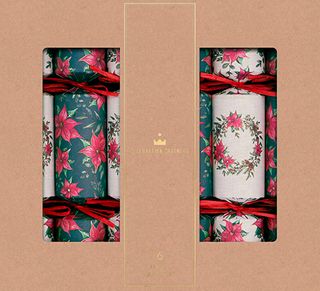 Celebration Crackers - Luxury Crackers - 13 Inch - Regency - Poinsettia Wreath - Set of 6