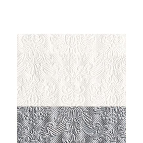 Ambiente - Paper Napkins - Pack of 15 - Cocktail Size - Elegance Dip Silver