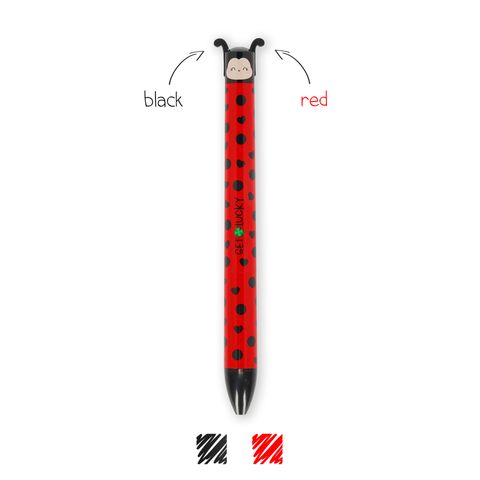 Legami - Two-Colour Ballpoint Pen - Click&Clack - Ladybug