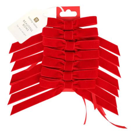 Talking Tables - Candy - Velvet Bows - Pack of 8 - Red