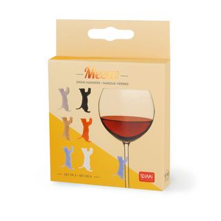 Legami - Set of 6 Drink Markers - Meow - Display Pack of 8 Sets