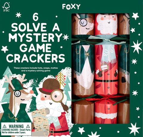 Foxy - Novelty Crackers - 12 Inch - Solve a Mystery - Set of 6