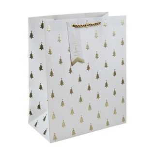 Eurowrap - Gold Embossed Tree - Large Gift Bag