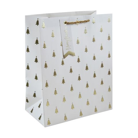 Eurowrap - Gold Embossed Tree - Large Gift Bag