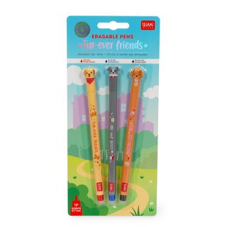 Legami - Set of 3 Erasable Gel Pen - Fur-Ever Friends