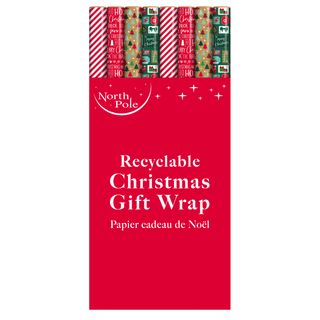 Eurowrap - 4 metre Contemporary Christmas Gift Wrap (Plastic Free Packaging) - Carton of 42 Rolls