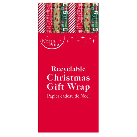 Eurowrap - 4 metre Contemporary Christmas Gift Wrap (Plastic Free Packaging) - Carton of 42 Rolls