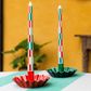 Talking Tables - Taper Dinner Candles - Pack of 2 - Red & Green Check