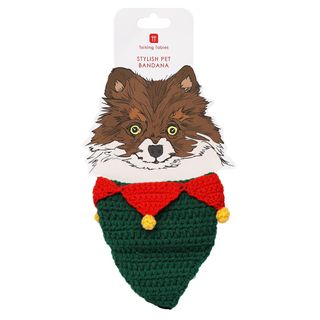 Talking Tables - Crocheted Pet Bandana - Botanical Holly