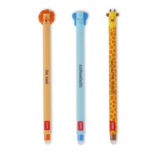 Legami - Set of 3 Erasable Gel Pen - Wild Savannah (ships as a Pk of 12 - EPSETKIT3)