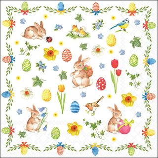Ambiente - Paper Napkins - Pack of 20 - Luncheon Size - Easter Collage