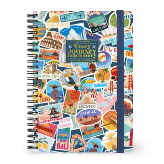 Legami - Spiral Notebook - Large - Lined - Travel Stickers